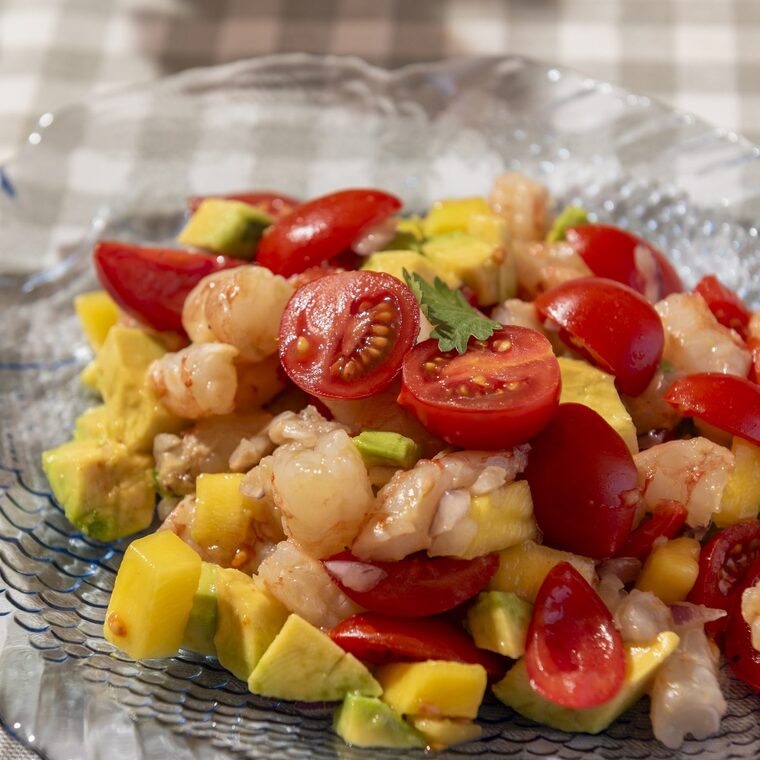 Ceviche mediterráneo de gambas y Sugardrop